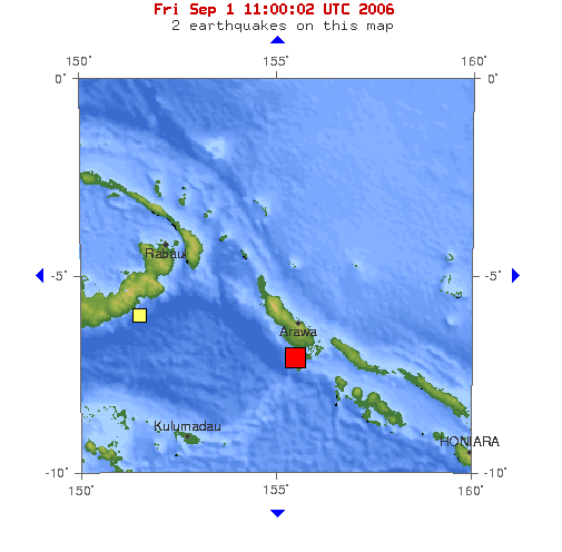 USGS earthquake map