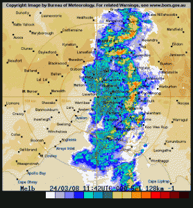 BoM weather radar for 2008-03-24 10:50pm